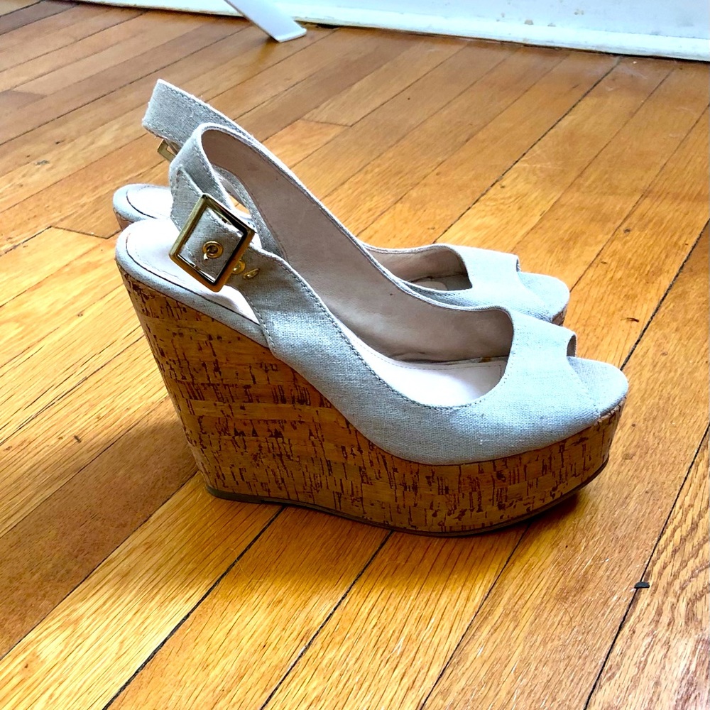 Peep Toe Cork Wedges - Steve Madden